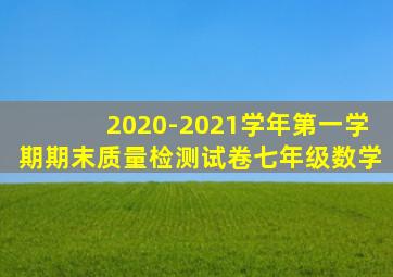 2020-2021学年第一学期期末质量检测试卷七年级数学