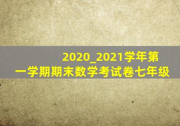 2020_2021学年第一学期期末数学考试卷七年级