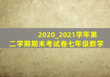 2020_2021学年第二学期期末考试卷七年级数学