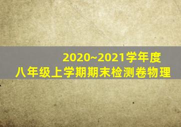 2020~2021学年度八年级上学期期末检测卷物理