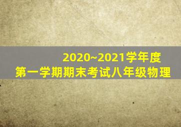 2020~2021学年度第一学期期末考试八年级物理