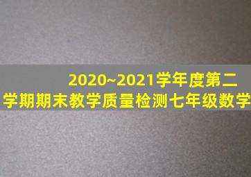 2020~2021学年度第二学期期末教学质量检测七年级数学