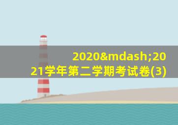 2020—2021学年第二学期考试卷(3)