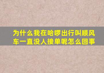 为什么我在哈啰出行叫顺风车一直没人接单呢怎么回事