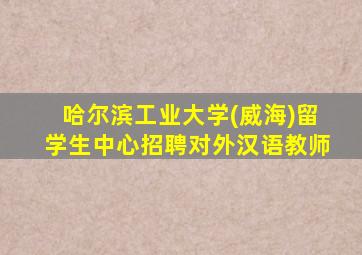 哈尔滨工业大学(威海)留学生中心招聘对外汉语教师