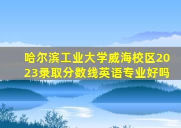 哈尔滨工业大学威海校区2023录取分数线英语专业好吗