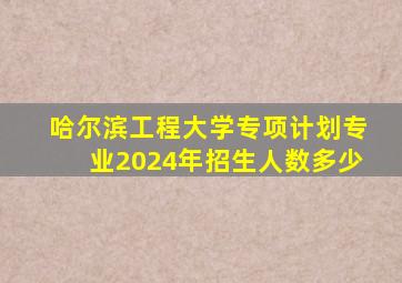 哈尔滨工程大学专项计划专业2024年招生人数多少
