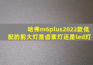 哈弗m6plus2022款低配的前大灯是卤素灯还是led灯