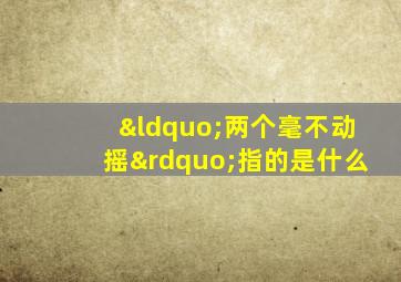 “两个毫不动摇”指的是什么