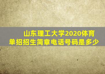 山东理工大学2020体育单招招生简章电话号码是多少