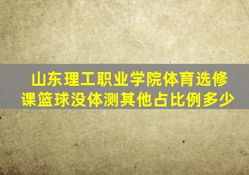 山东理工职业学院体育选修课篮球没体测其他占比例多少