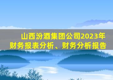 山西汾酒集团公司2023年财务报表分析、财务分析报告