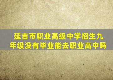延吉市职业高级中学招生九年级没有毕业能去职业高中吗