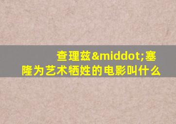 查理兹·塞隆为艺术牺姓的电影叫什么
