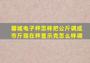 蓉城电子秤怎样把公斤调成市斤现在秤显示克怎么样调
