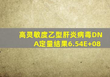 高灵敏度乙型肝炎病毒DNA定量结果6.54E+08
